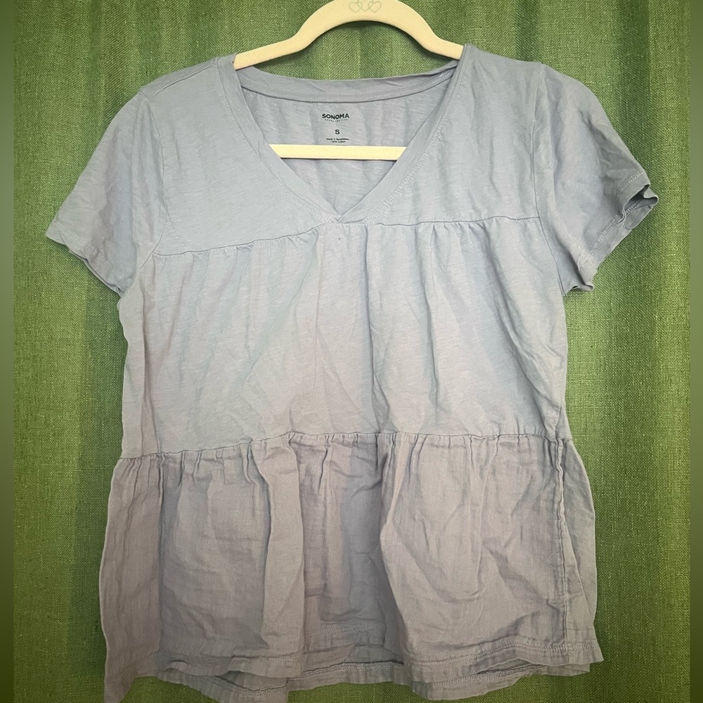 Sonoma Light Purple Short Sleeve V-Neck Top